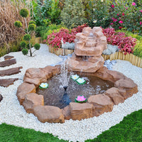 Cascata Artificiale Roccia da Giardino 265x145 cm in Vetroresina con Pompa