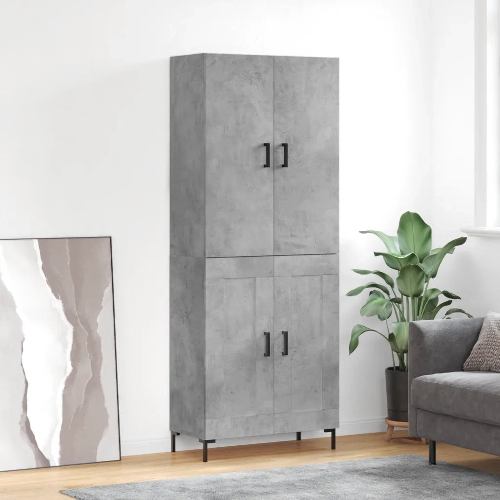 Credenza Grigio Cemento 69,5x34x180 cm in Legno Multistrato 3195791