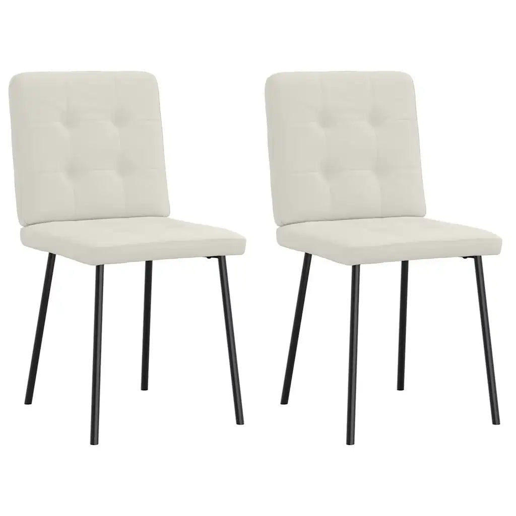 Sedie da Pranzo 2 pz Crema in Velluto 4101066