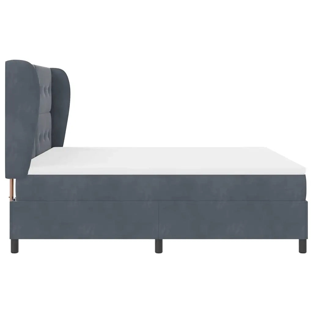 Letto a molle con materasso Grigio scuro 200 x 180 cm Velluto 3340941