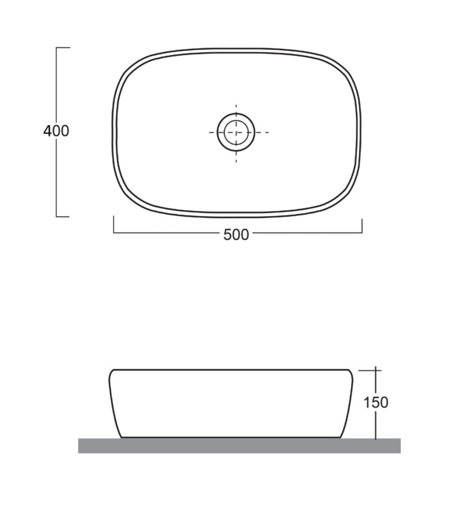 Lavabo da Appoggio 50,5x40,5x14 cm in Ceramica TFT Minsk 1 Bianco