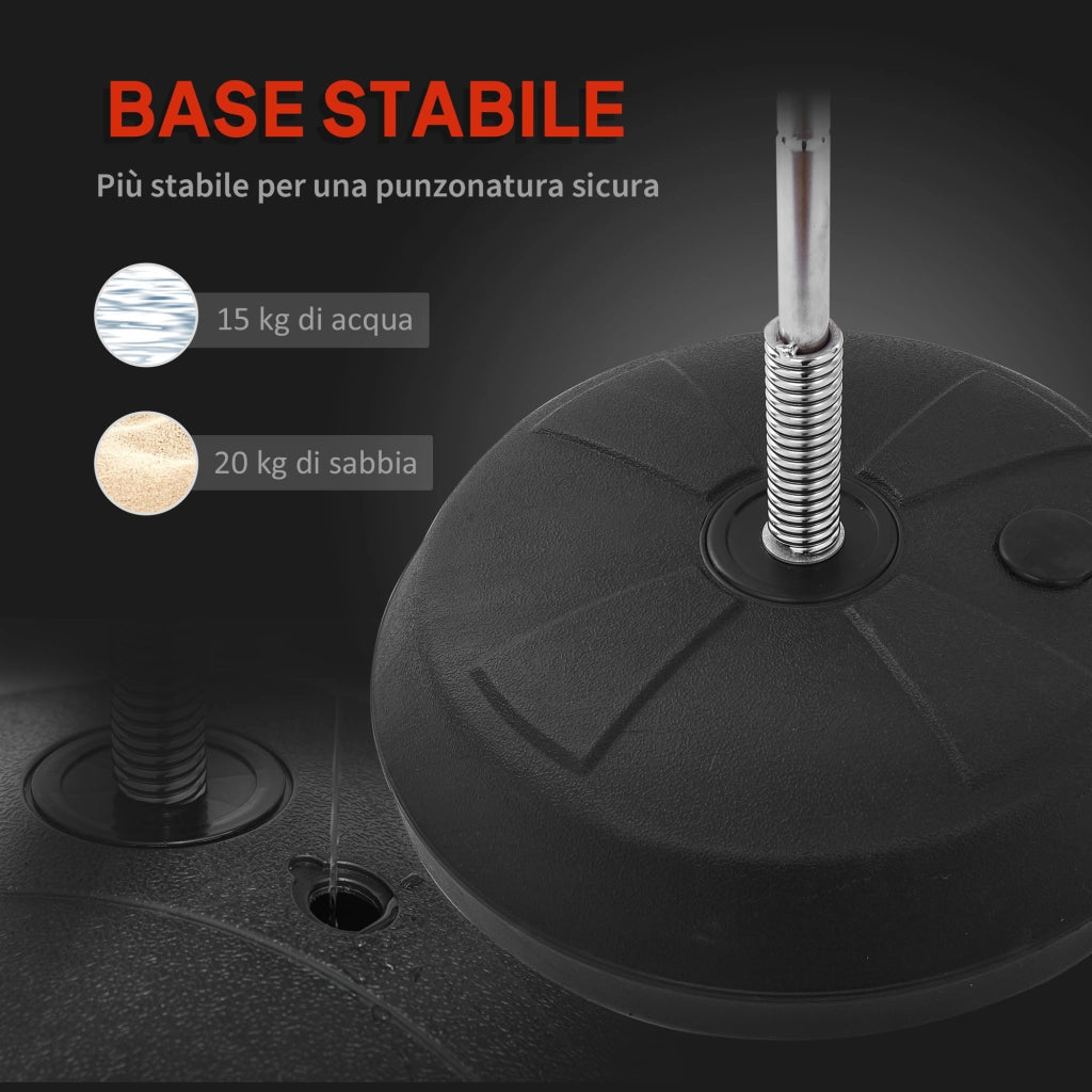 Set Punching Ball da Terra per Adolescenti con Guantoni e Pompa, Altezza Regolabile da 126-144 cm