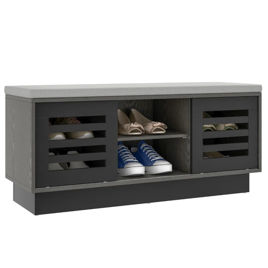 Panca portascarpe multifunzionale 99,5 x 34,5 x 46 cm seduta comoda 6 scomparti design retrò in MDF color caffè 20_0021120