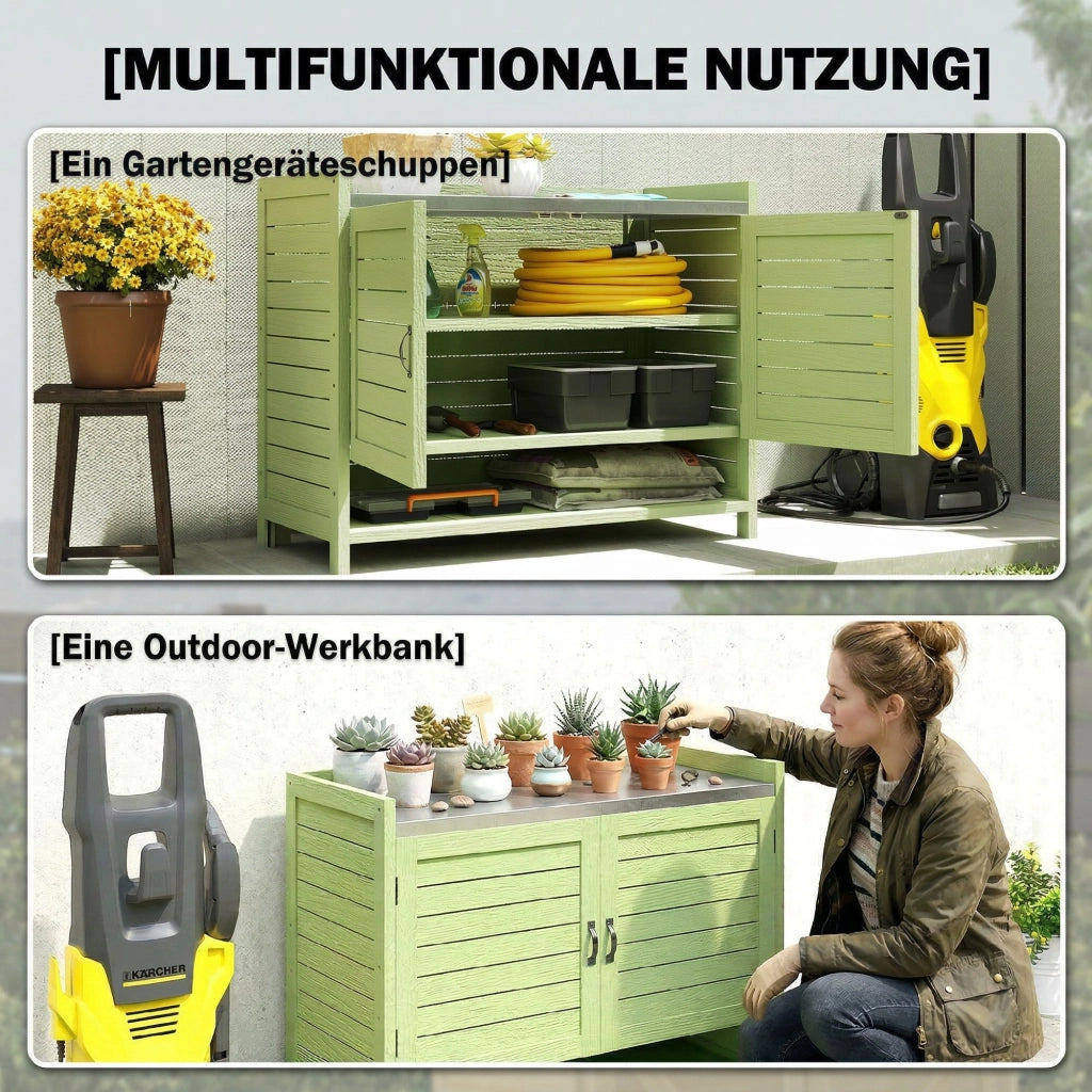 Tavolo da giardino con mobile ¨C zephmum ¨C Verde 88x40x70,5 cm