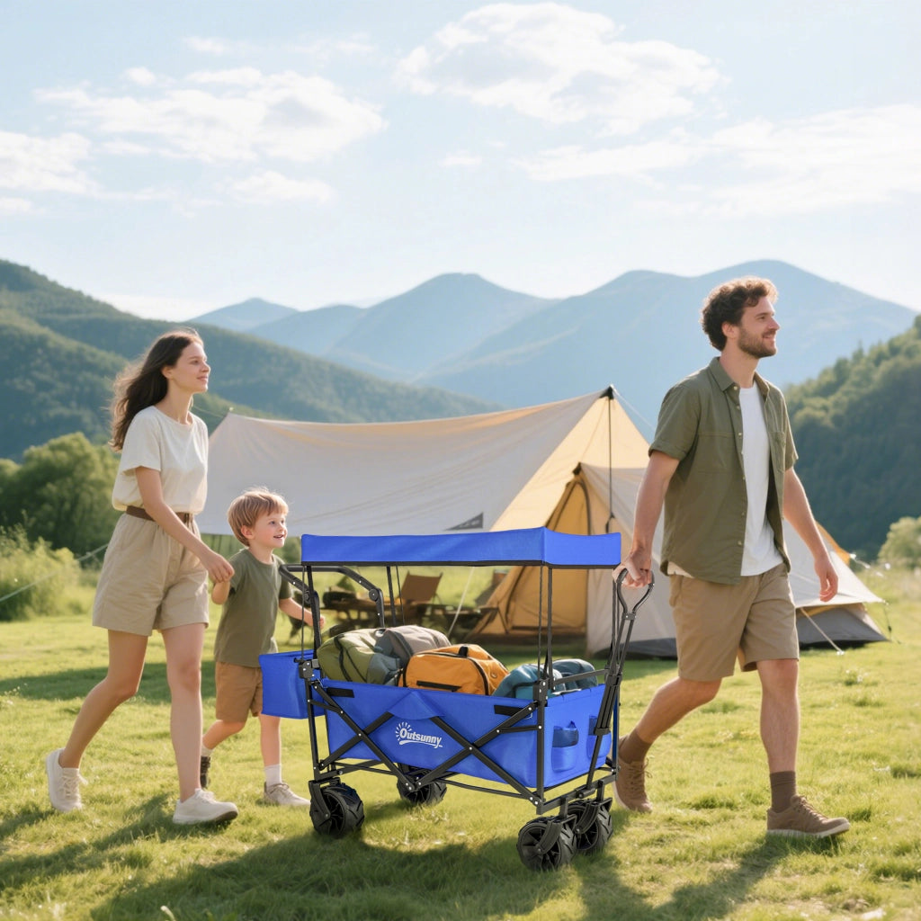 Carrello Pieghevole con Toldo ¨C zephmum ¨C Blu 117x55x98 cm