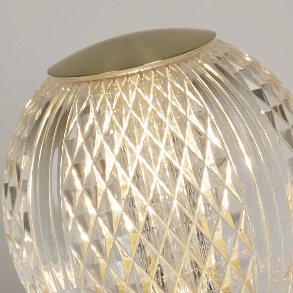 Lampada da tavolo Allure, metallo ottone satinato e acrilico trasparente