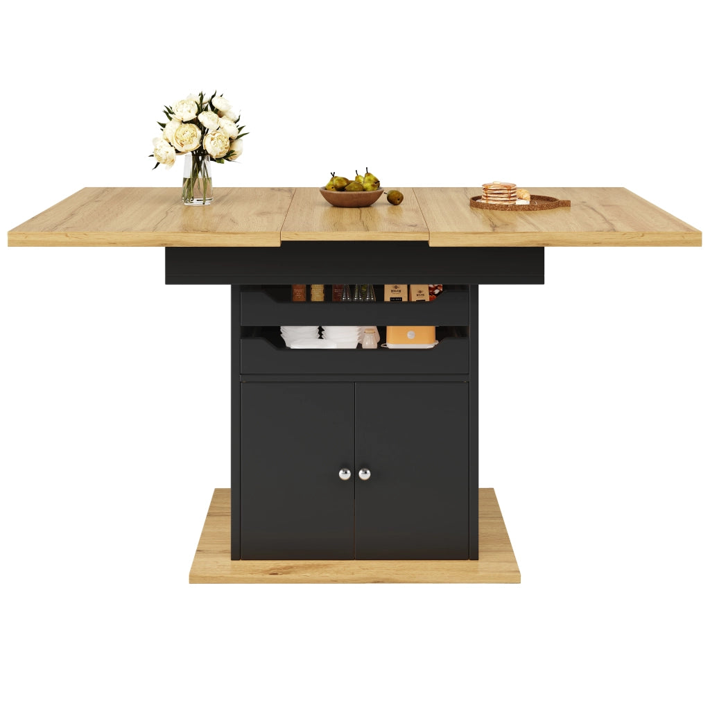Tavolo da Pranzo Allungabile con Cassetti e Vano ¨C MINIMAL ¨C 110-140x80 cm, Salvaspazio, 4-6 Persone