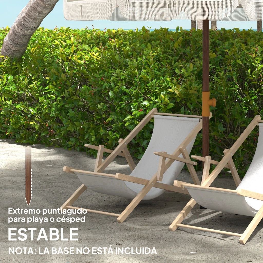 Ombrellone da Giardino con Frange ¨C zephmum ¨C Verde ?190x210 cm