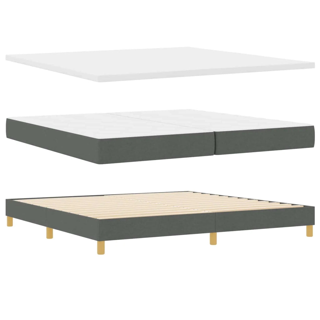 Letto a molle con materasso Grigio scuro 200 x 200 cm Tessuto 3341378