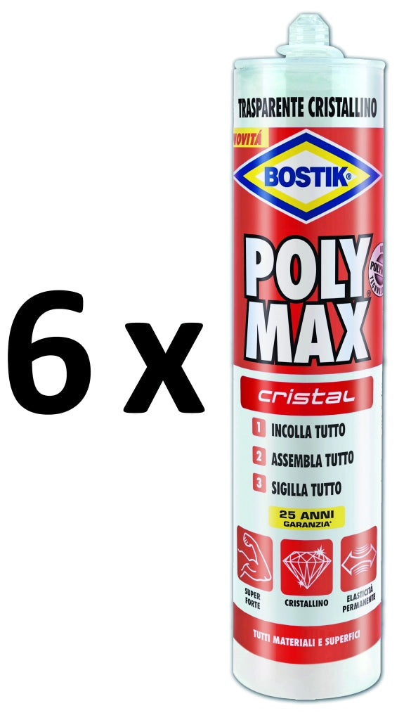 ESPOSITORE ADESIVO SIGILLANTE UNIVERSALE 'POLY MAX' ORIGINAL EXPRESS 6 pz da gr 500 con 3 birre da 500 ml omaggio  - BOSTIK