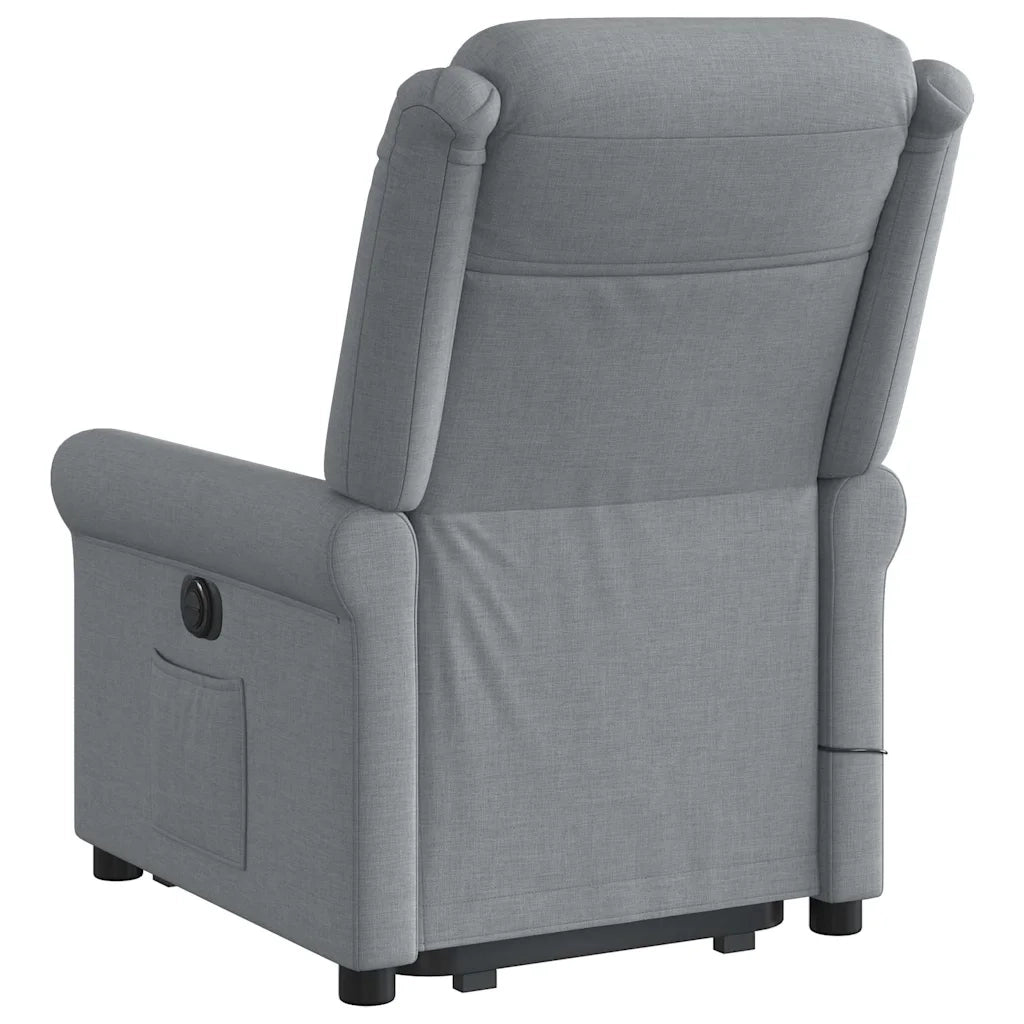 Poltrona | Sedia Relax Alzapersona Massaggi Reclinabile Grigio Chiaro Tessuto