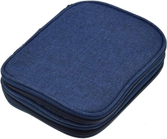 Cassetta per aghi da cucire per la conservazione di aghi da cucire e accessori - Borsa multifunzionale con chiusura a righello e tasche a rete