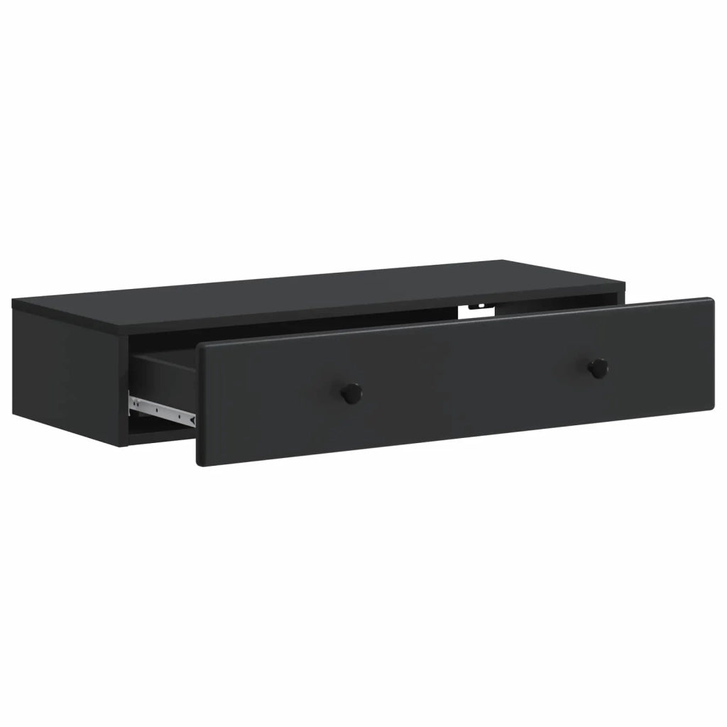 Tavolino da Parete Laterale Nero 87,5 x 34,5 x 17 cm 899176