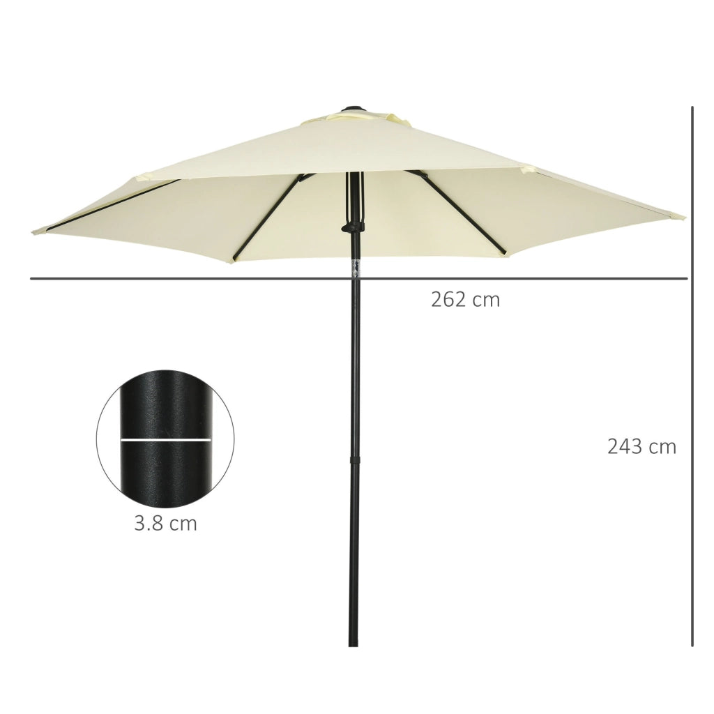 EasyComfort Ombrellone da Giardino 2.7x2.5 m, in Poliestere e Metallo con Tettuccio Inclinabile, Beige Nero