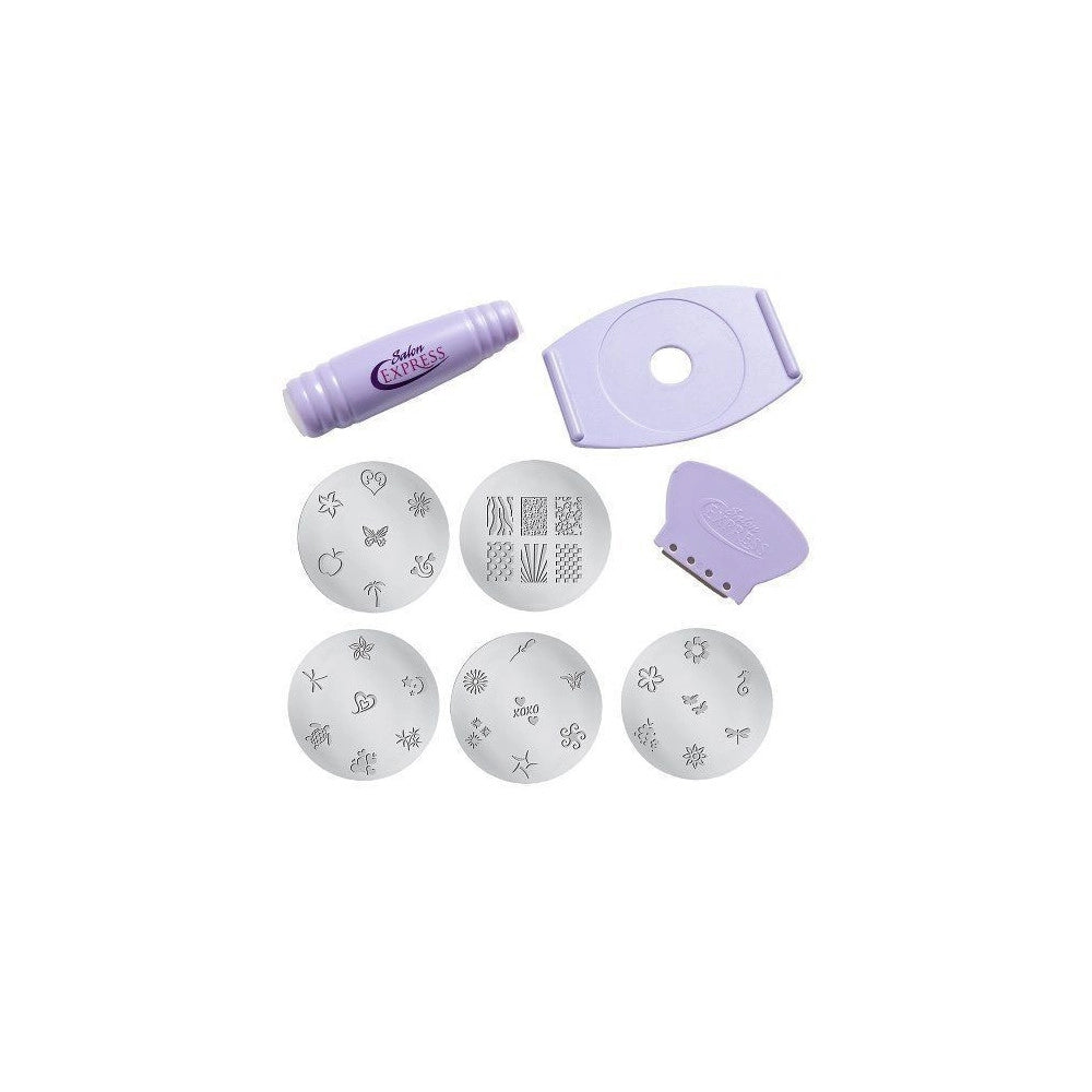 Trade Shop - Timbro Nail Art Stampo Kit Macchina Decora Unghie + Dischi Disegno Decora Unghie -
