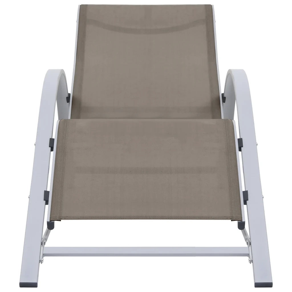 Lettini Prendisole con Tavolino 2 pz in Alluminio Grigio Talpa 310538