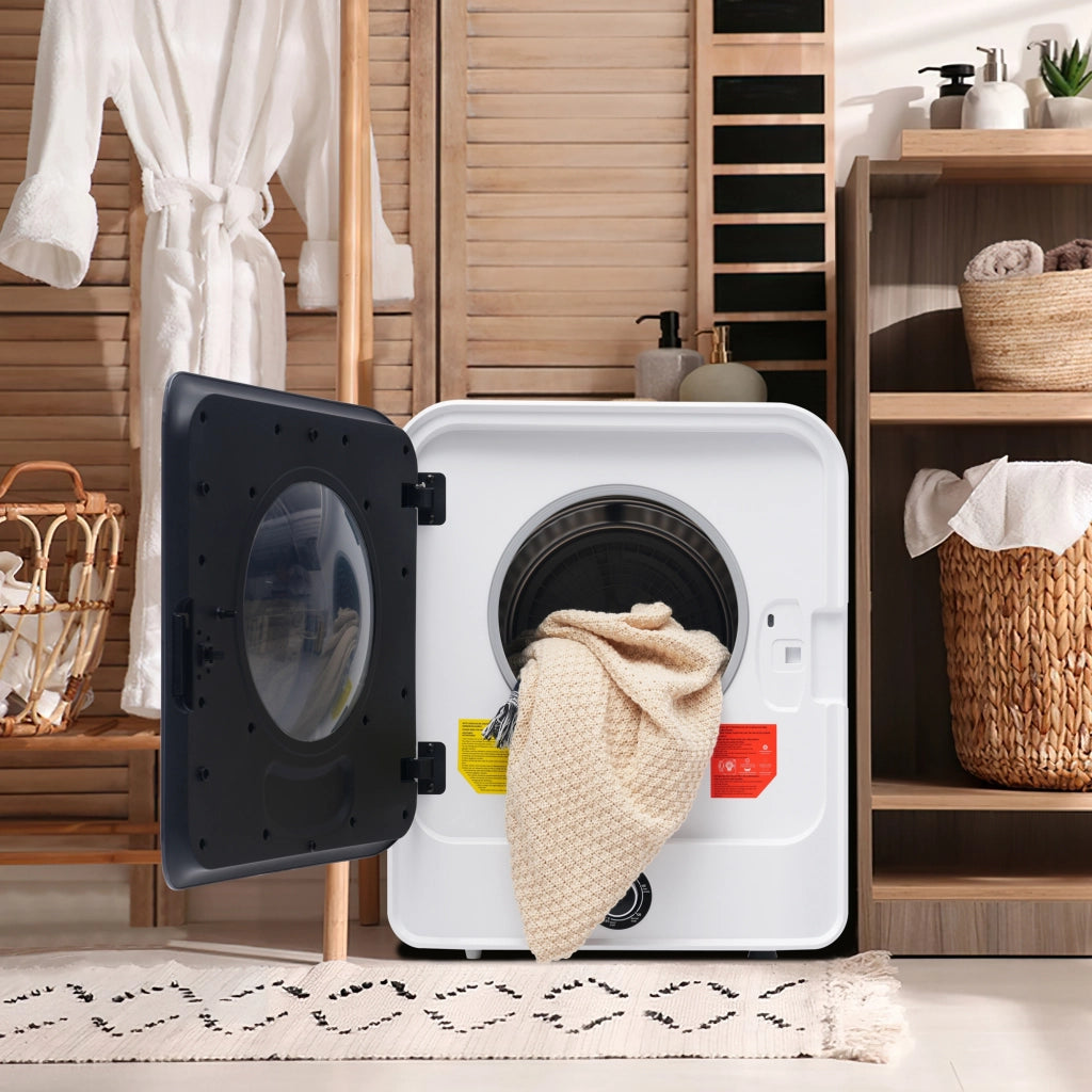 Asciugatrice a Evacuazione 3 kg 830 W con PTC Ceramico; 5 Programmi; Cestello Inox e Montaggio a Parete