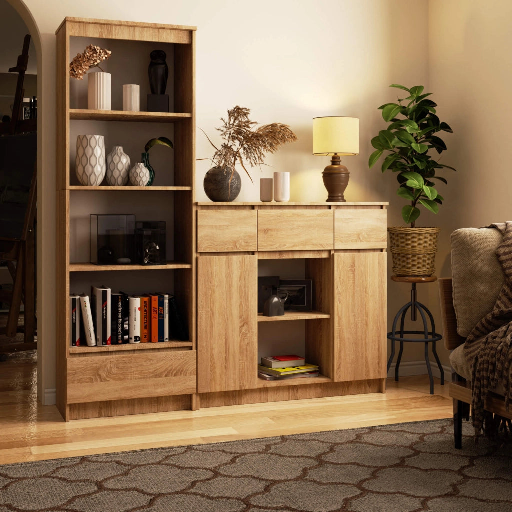 Cassettiera AKORD K100 Quercia Sonoma 101 cm 2 ante 3 cassetti 101x35x98 cm