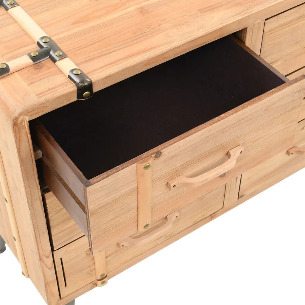 Cassettiera in Legno Massello di Abete 91x35x73 cm 245774