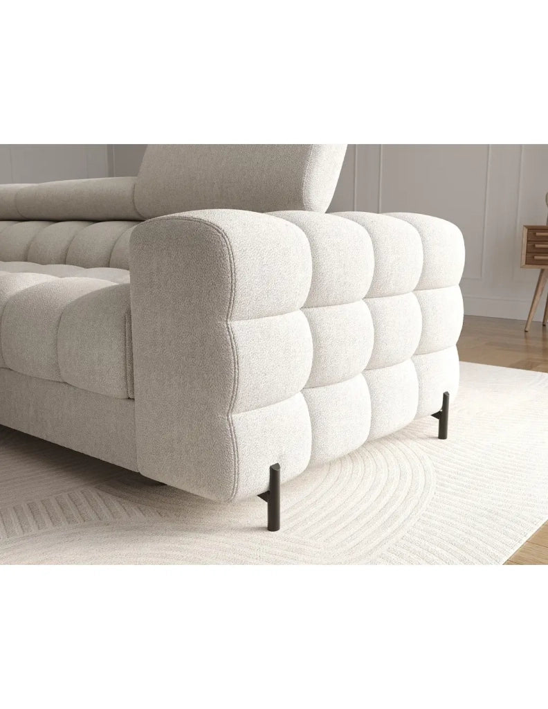 Divano ad angolo sinistro convertibile Bianco stile minimalista 285x99x181cm FILTRO