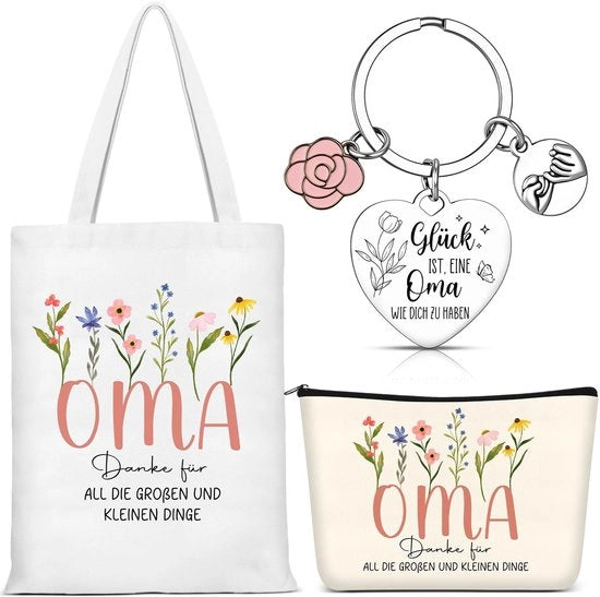 Borse in pelle con chiusura a chiave - Regali per la mamma - Borsa in tela - Borse per il trucco - Regalo funzionale - Compagno di attesa - Set di regali