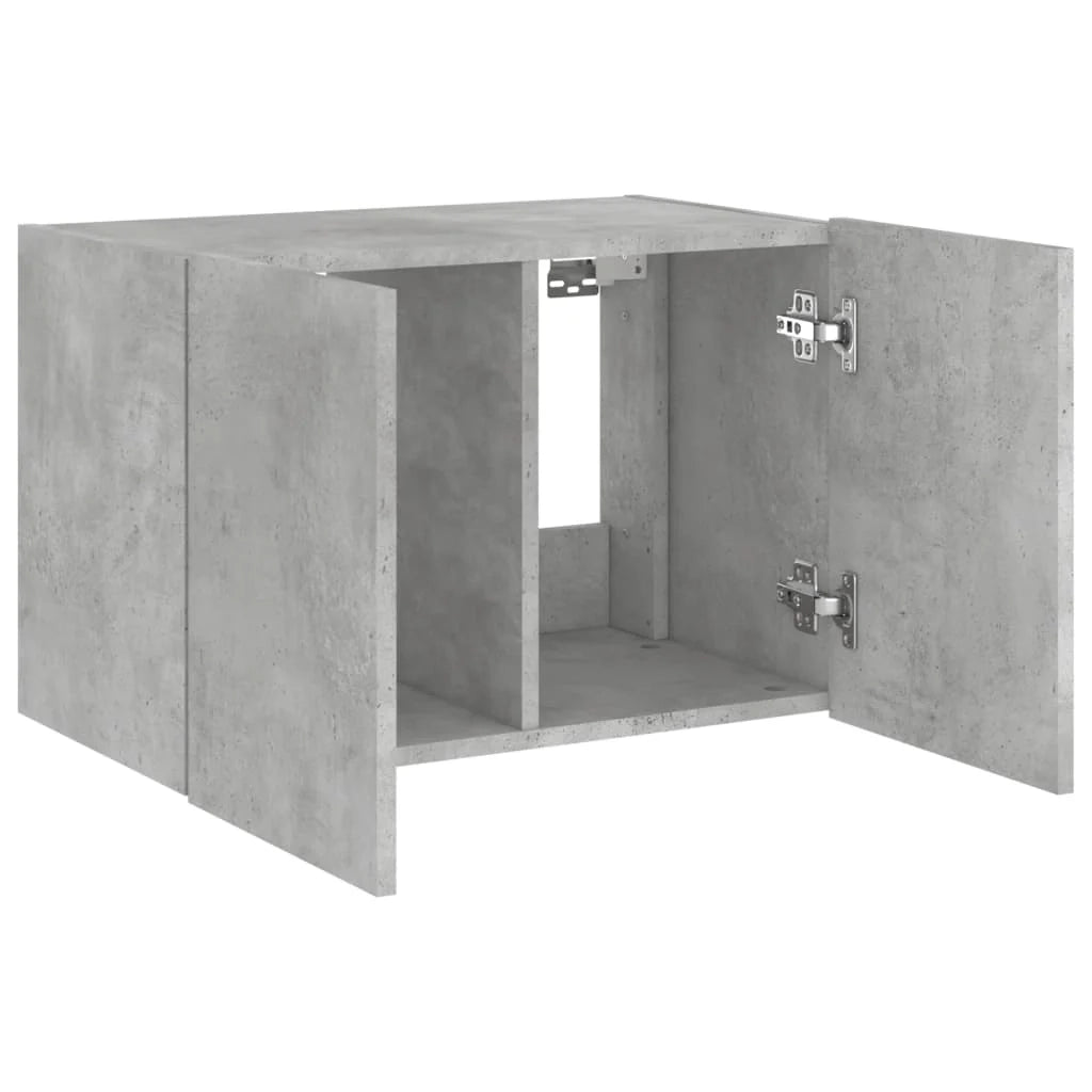 Mobile TV multimediale scaffale TV credenza mobile TV sala da pranzo soggiorno camera da letto montaggio a parete con luci LED 60 x 35 x 41 cm grigio 02_0027905