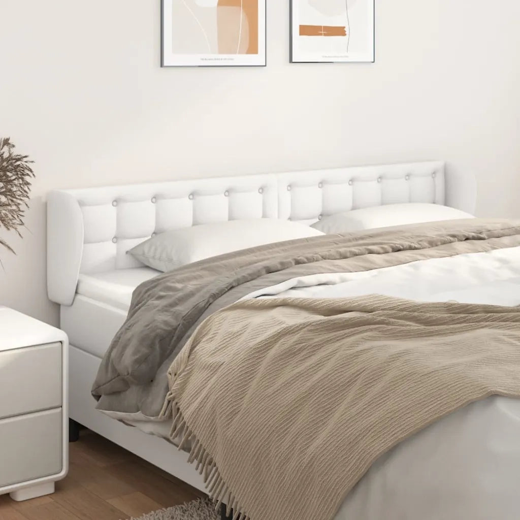 Testiera ad Orecchio Bianca 163x23x78/88cm in Similpelle 3117241