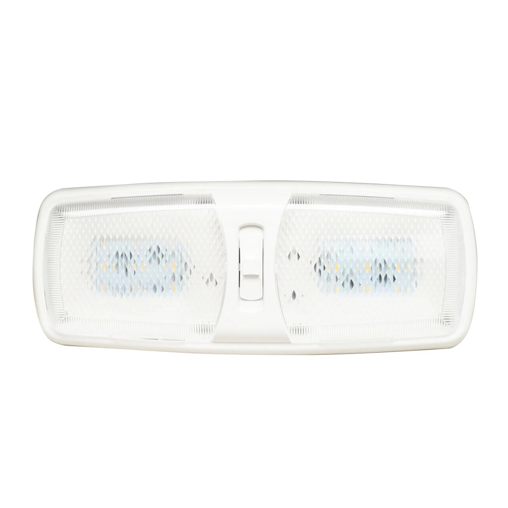 Lampada plafoniera doppia con LED, 12V, per camion.