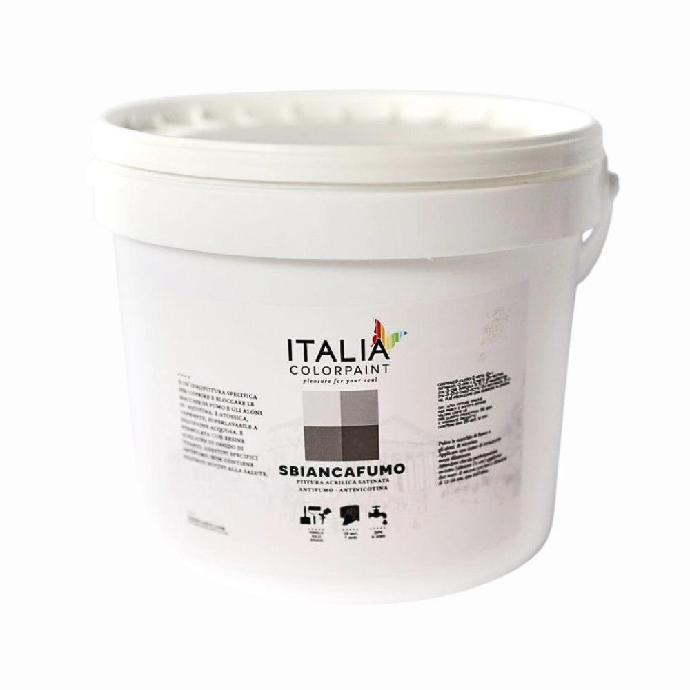 Sbiancafumo pittura acrilica bianco antimacchia e antialone *** formato 5 lt, confezione 1