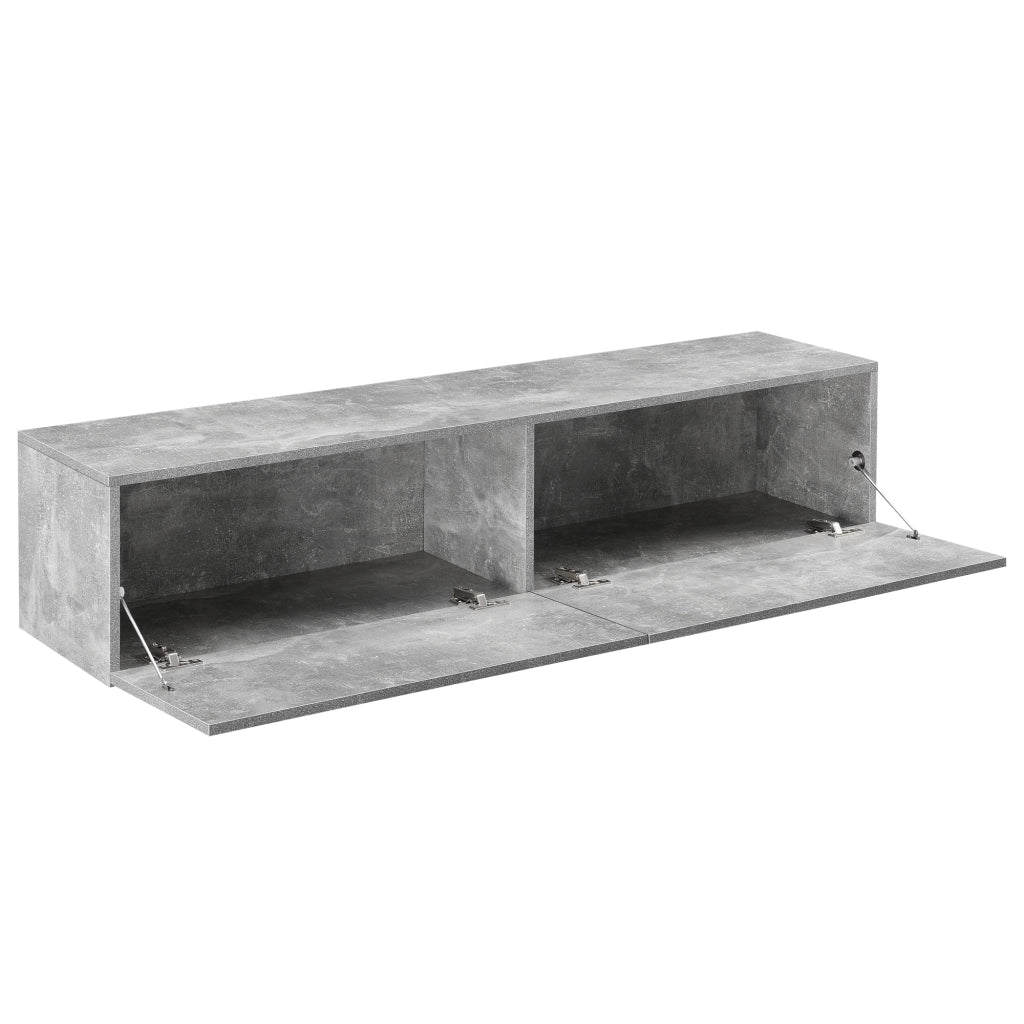 Mobile Pensile Porta TV Evaton da Parete 140 x 33 x 30 cm - Effetto Cemento [en.casa]