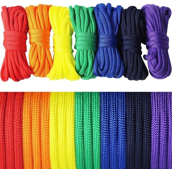 Tessuto Paracord 4mm - 7 Fili - 3 Metri - Multifunzionale - Collare per Cani/Sostegno per Chiavi - Resistenza di Trazione 550 Pond - Tessuto per Emergenze