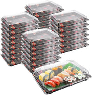 Scatola da pranzo in plastica da 30 pezzi, tavola da servire con coperchio, scatole da pasto riciclabili, scatola per cibo, scatola da sushi, frutta, panini e piatti (25,5 x 18,5 x 5 cm)