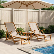 Lettino prendisole pieghevole 2 pcs 3 Posizione Beige 3407825