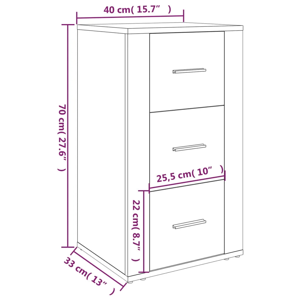 Credenza Rovere Sonoma 40x33x70 cm in Legno Multistrato 819423