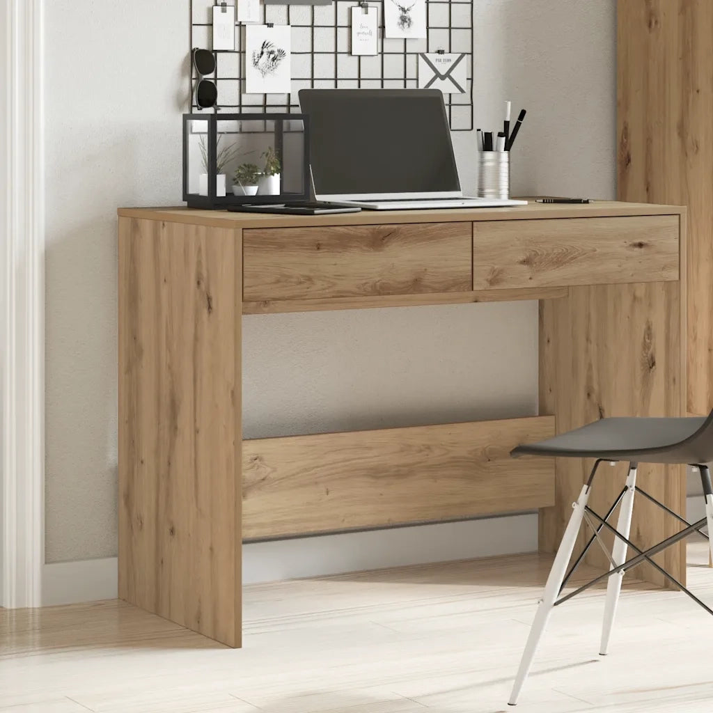 Scrivania Rovere Artigianale 101x50x76,5cm in Legno Multistrato 856765
