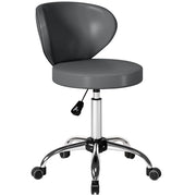 Sgabello da massaggio regolabile con rotelle e schienale ¨C zephmum ¨C grigio similpelle 73-88 cm