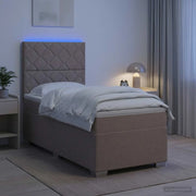Letto box spring con materasso Tortora 90 x 200 cm Tessuto 3454793
