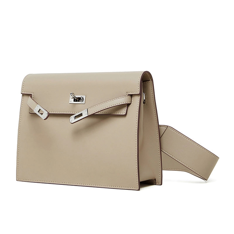 Borsa a tracolla da ballo in vera pelle, colore grigio.