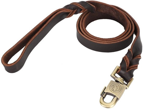 Cintura per Cani in Pelle Soft - Lunghezza 150 cm - Adatta per Cani di Grande e Media Taglia - Resistente ai Colpi - Ambientalmente Puro - Comodo e Solido