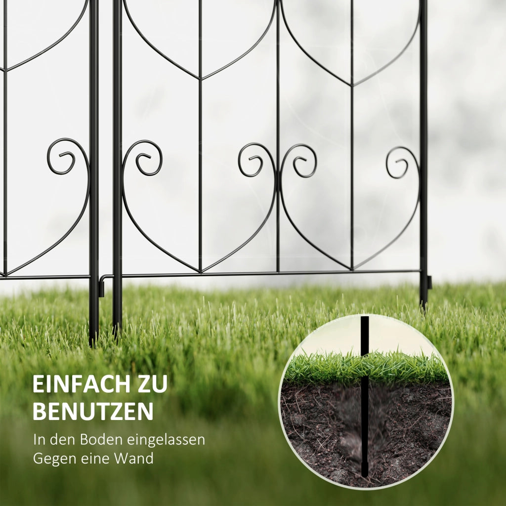 Supporto per piante rampicanti in metallo con design uccelli ¨C zephmum ¨C 2 pezzi 50x150 cm nero