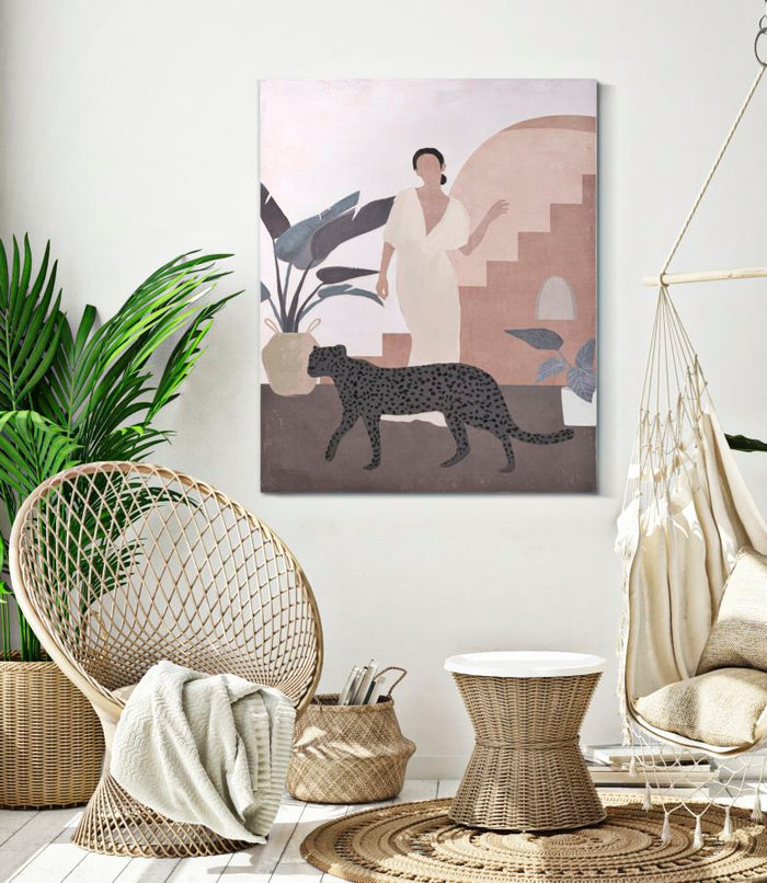 Dipinto su Tela Lady Animals 80x3,7x100 cm in Legno e Tessuto