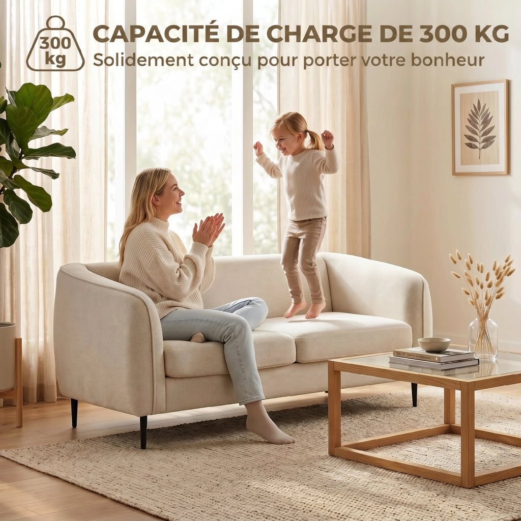 Divano 2 posti in velluto ¨C Zephmum ¨C Beige 160 cm