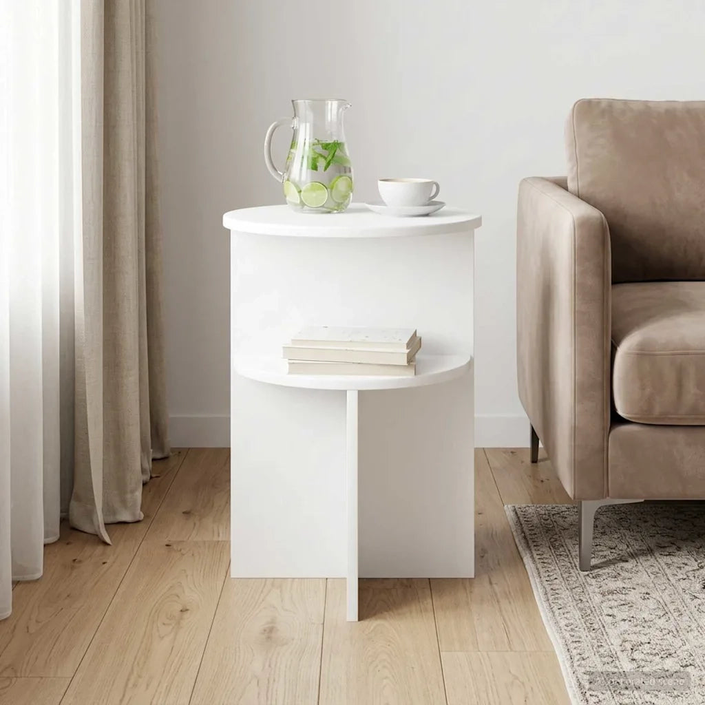 Tavolo laterale Bianco Ø 39,5 x 55 cm Legno ingegnerizzato 8001019