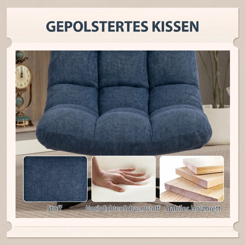 POLTRONA girevole 75 cm Blu scuro in poliestere