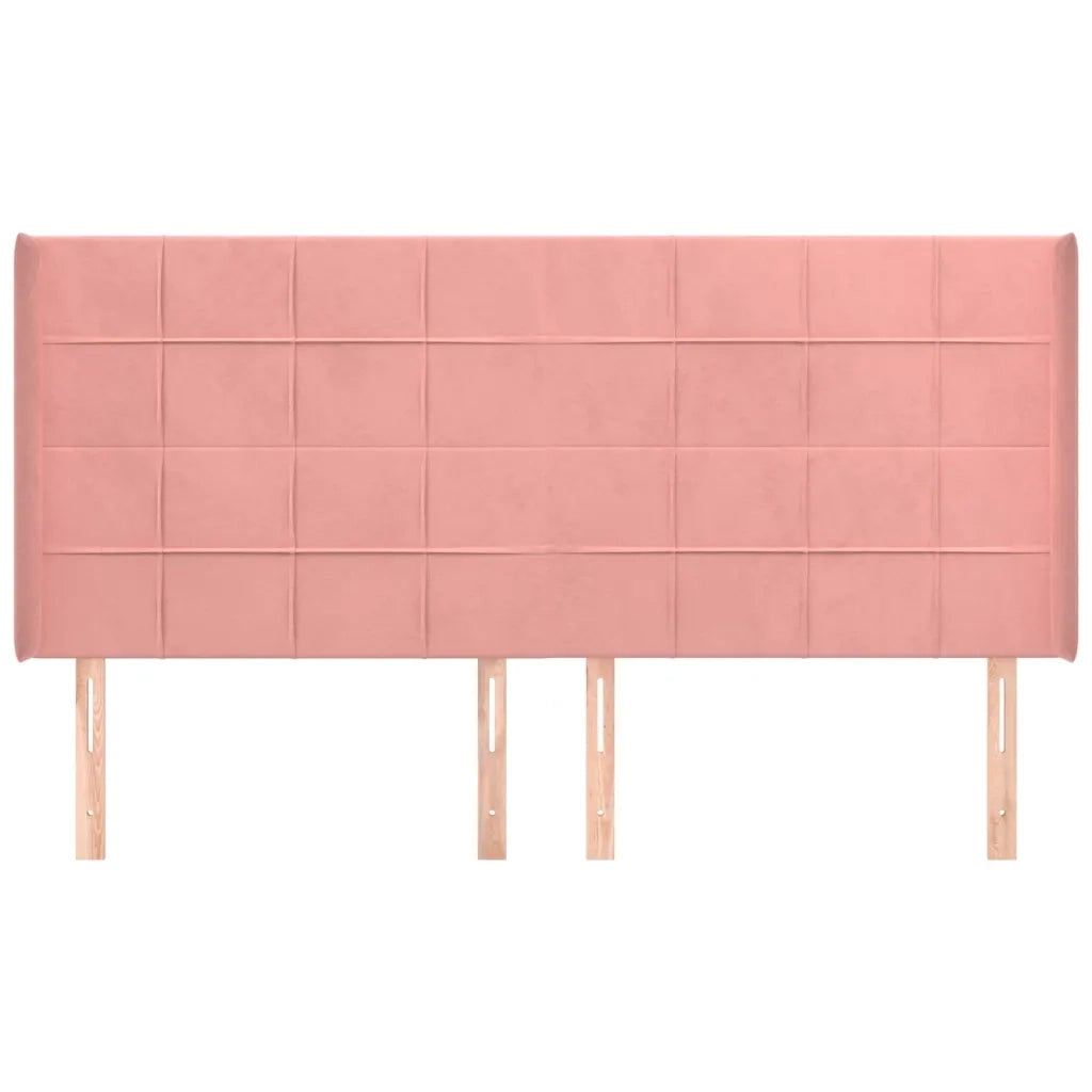 Testiera ad Orecchio Rosa 183x16x118/128 cm in Velluto 3119645