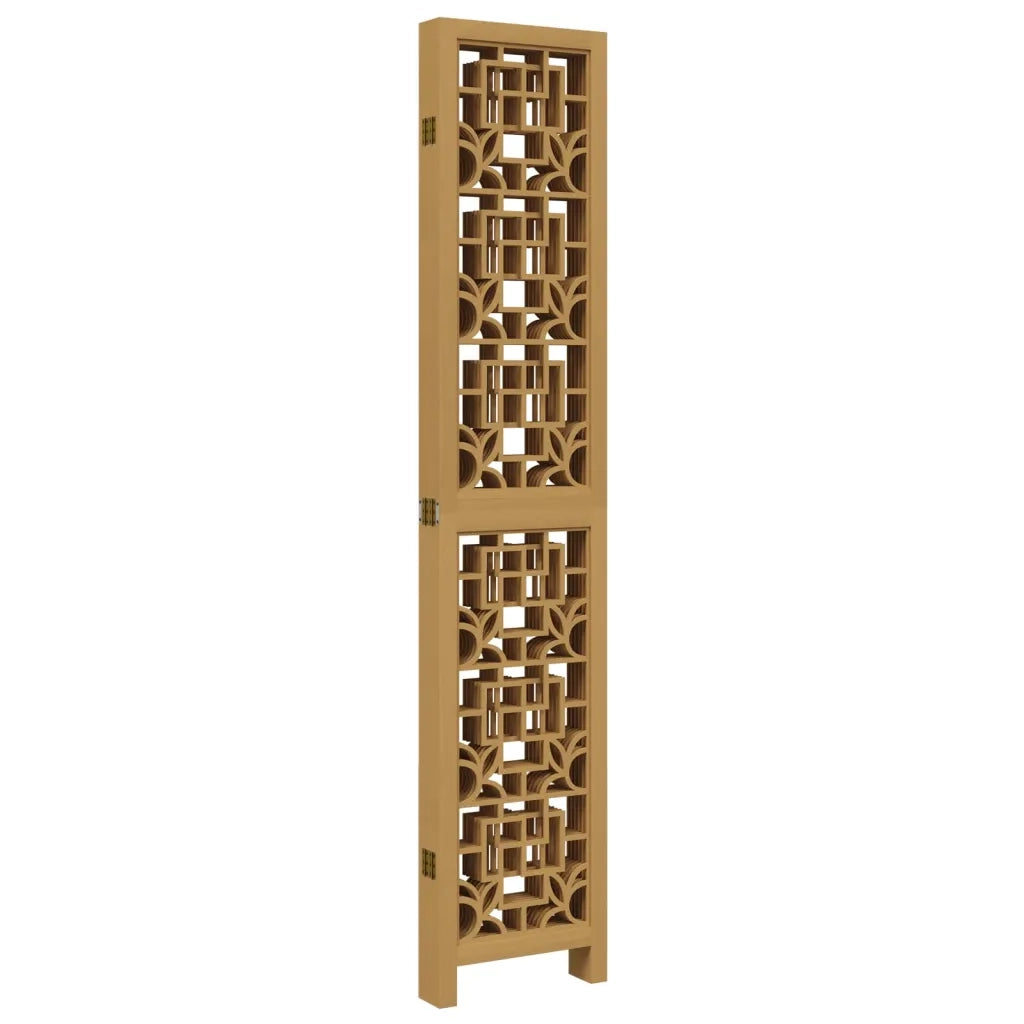 Divisorio Ambienti | Divider per stanze | Paravento 6 Pannelli Marrone Legno Massello Paulownia