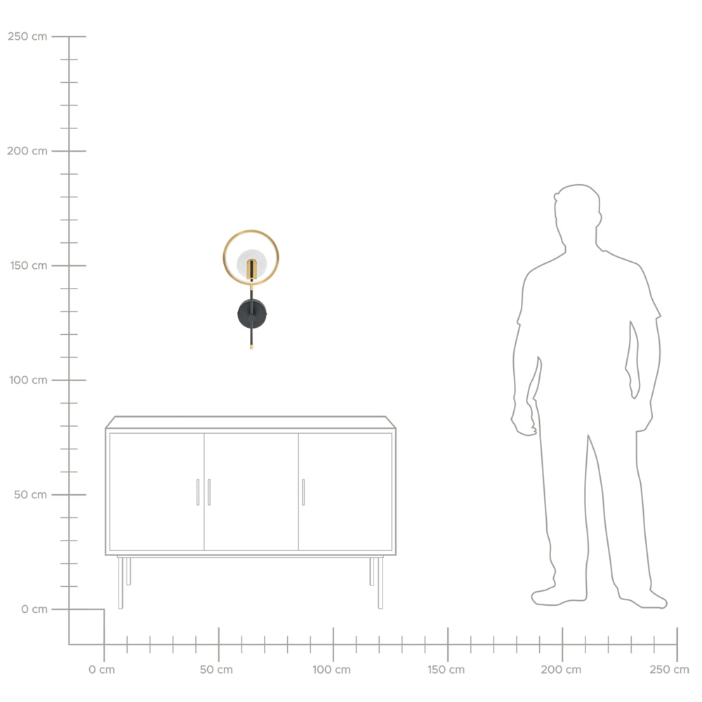 Lampada da parete a LED Oro Silicone Nero Base Metallica Luce Bagno Soggiorno Design Moderno