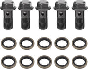 Componenti di freno per bicicletta - 5 pezzi - M10 x 1,0 mm - Acciaio - Chiave a molla - Cilindro principale - Anelli di chiusura - Resistente all'ossidazione e corrosione - Bocchette di freno