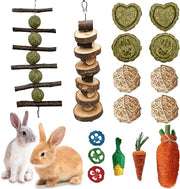 Sistema di Giocattoli a Mordere per Animali Piccoli - 16pz con Bastoncini di Mele e Bastoncini di Avena di Timothy
