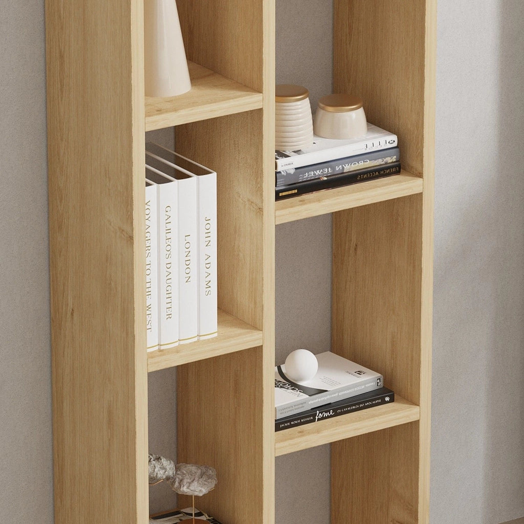 Biblioteca Mortara, Libreria 9 Ripiani, 45x20x150h cm Marrone Rovere